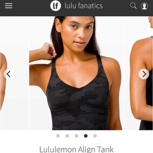 Lululemon Align Tank Heritage 365 Camo Deep Coal Multi NWT size 6